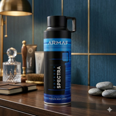 Armaf Odyssey Spectra Blu Edition Body Spray 6.8 oz for Unisex | Amber Spicy Fragrance | Cinnamon Tobacco Vanilla