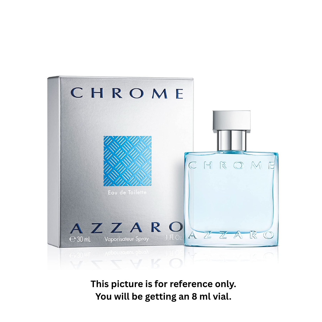 Azzaro Chrome Eau de Toilette 8ml / 0.27oz – 100% Original Authentic Decanted Perfume Spray