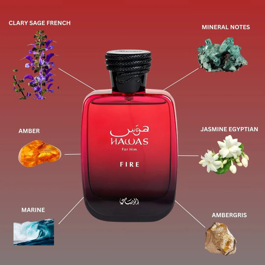 Rasasi Hawas Fire Eau de Parfum For Him 3.4 oz