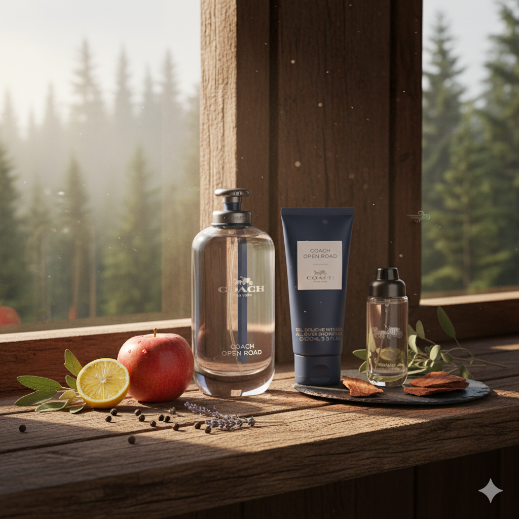 Coach Open Road Gift Set for Men (3.3 oz EDT + 0.5 oz EDT + 3.3 oz Shower Gel)