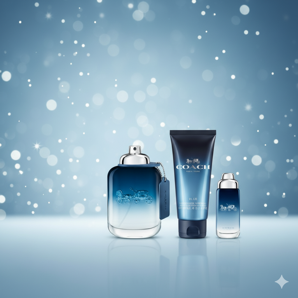 Coach Blue Gift Set for Men (3.3 oz EDT + 0.5 oz EDT + 3.3 oz Shower Gel)
