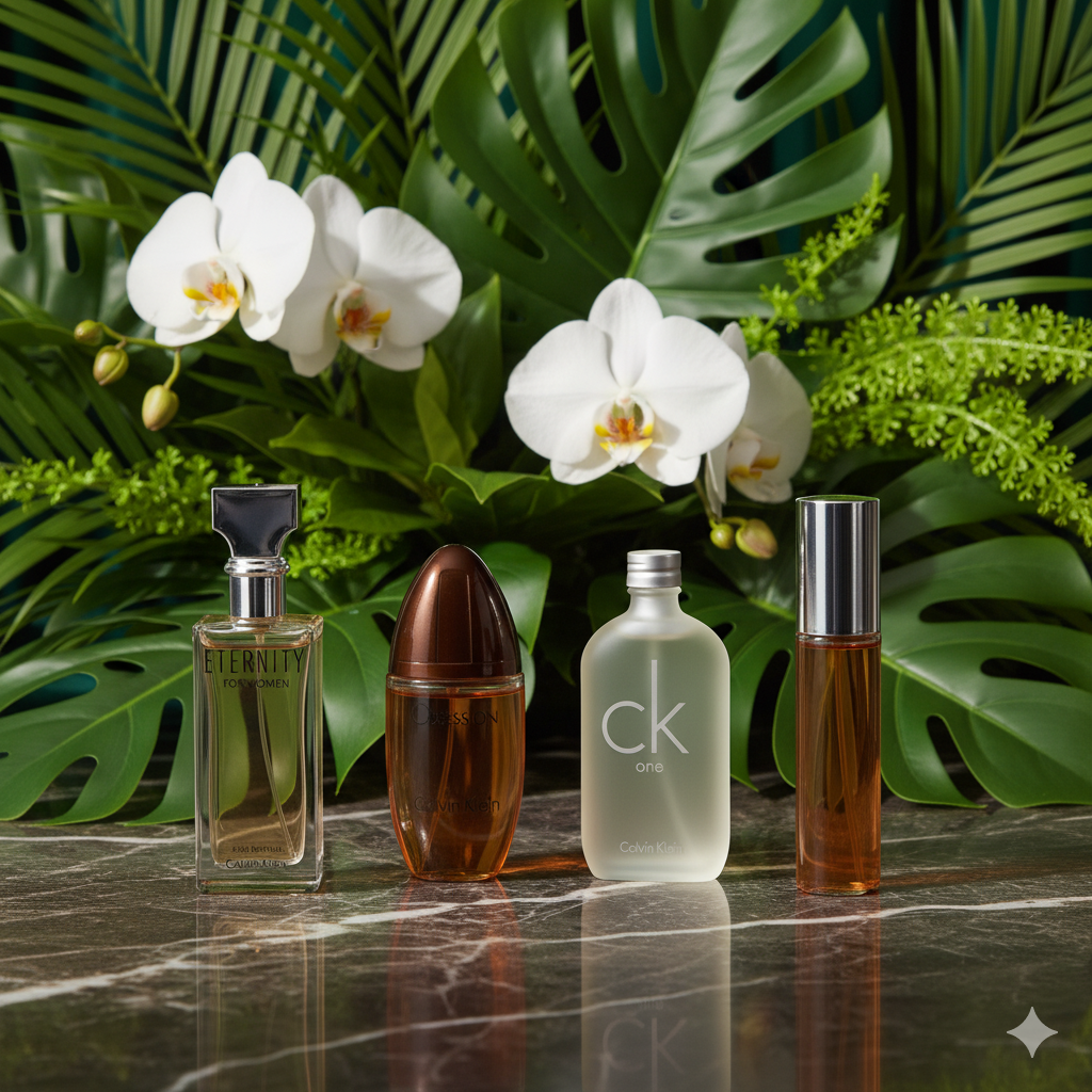 Calvin Klein 4-Piece Mini Variety Set for Women 0.5 oz Each | Eternity, Obsession, CK One, Escape
