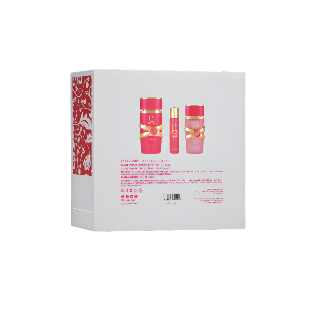 Lattafa Yara Candy 3-Piece Gift Set for Women – Eau de Parfum & Hair Mist