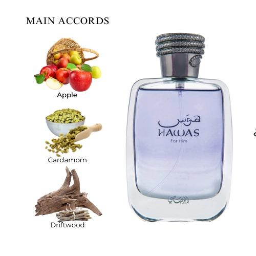 Rasasi Hawas for Men Eau De Parfum Spray 3.4 oz
