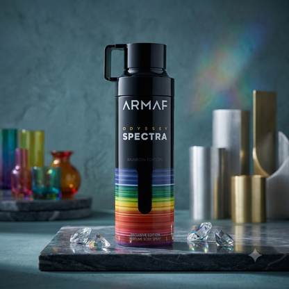 Armaf Odyssey Spectra Rainbow Deodorant Spray 6.7 oz for Men | Oriental Spicy Fragrance | Apple Cinnamon Vanilla