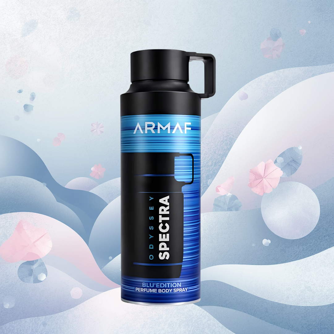Armaf Odyssey Spectra Blu Edition Body Spray 6.8 oz for Unisex | Amber Spicy Fragrance | Cinnamon Tobacco Vanilla