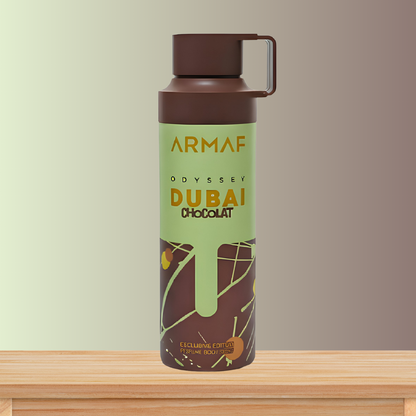Armaf Odyssey Dubai Chocolat Gourmand Deodorant Body Spray 6.8 oz for Men | Amber Vanilla Fragrance | Coffee Chocolate Caramel