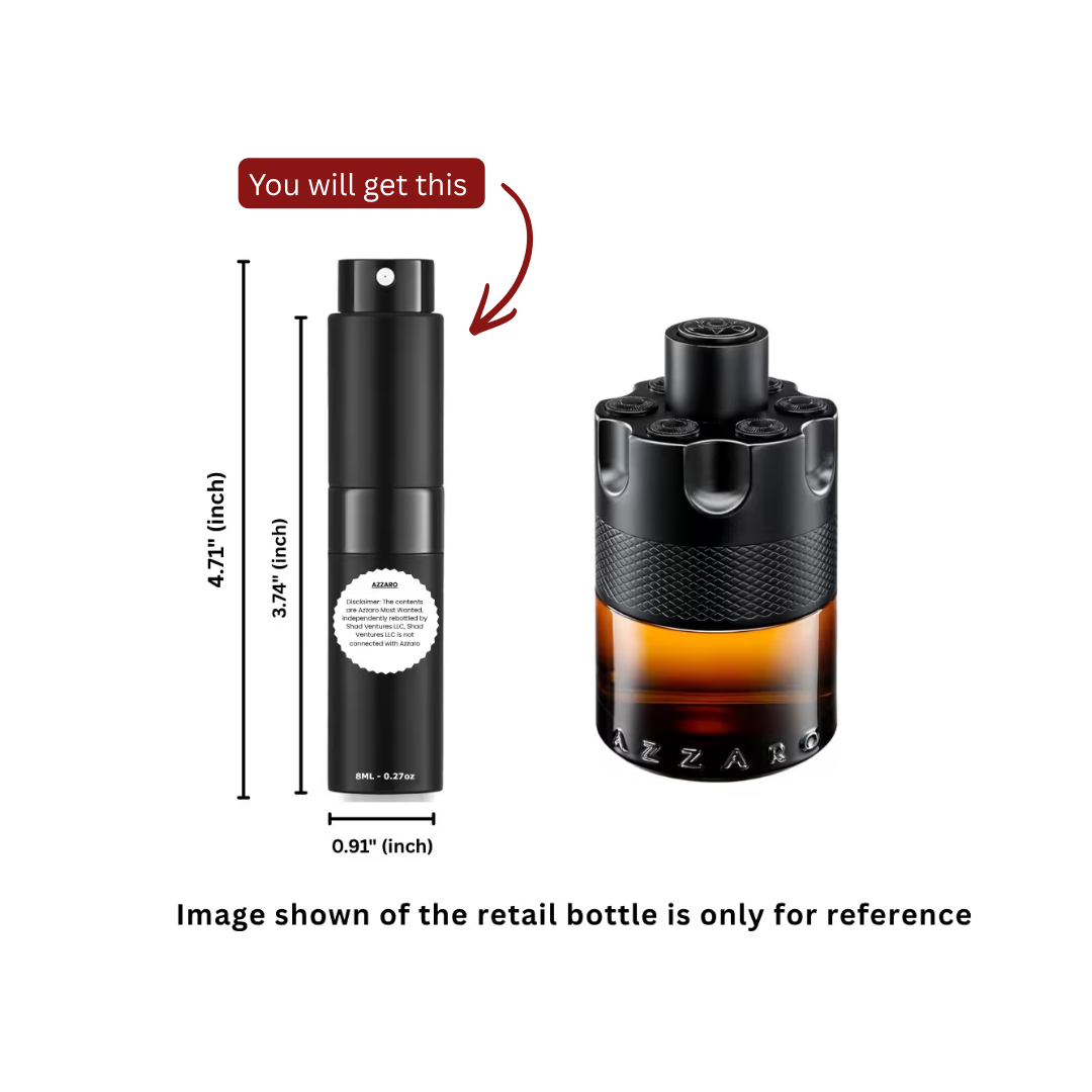 Azzaro The Most Wanted Parfum (Brown) 8ml / 0.27oz – 100% Original Authentic Decanted Perfume Spray
