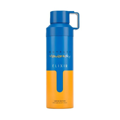Armaf Odyssey Mandarin Sky Elixir Deodorant Body Spray 6.8 oz for Men | Amber Woody Fragrance | Mandarin Cardamom Vanilla