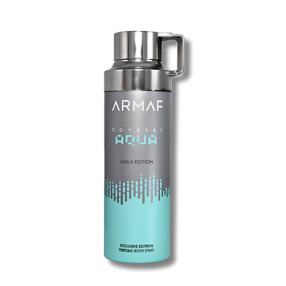 Armaf Odyssey Aqua Body Spray 6.8 oz for Men | Woody Aromatic Fragrance | Grapefruit Lavender Patchouli