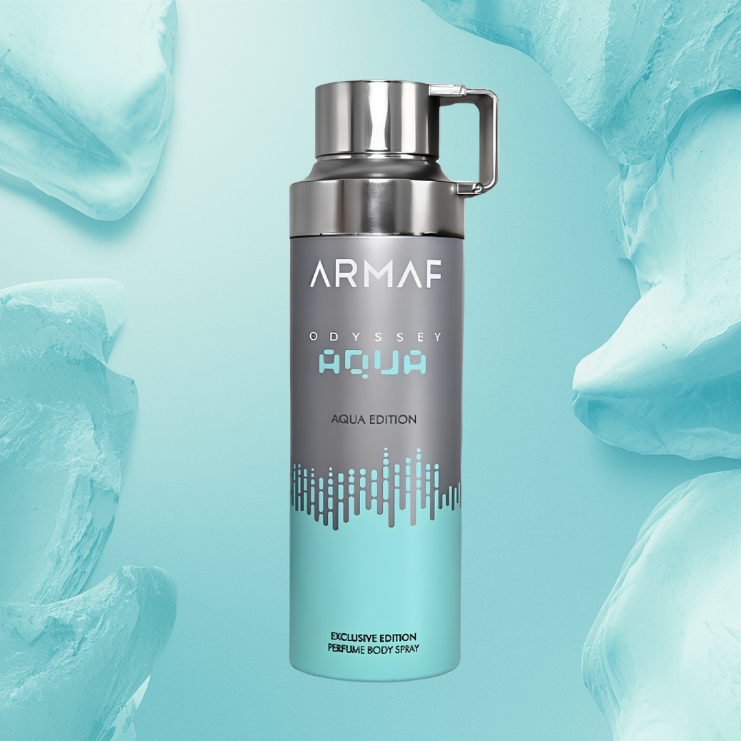 Armaf Odyssey Aqua Body Spray 6.8 oz for Men | Woody Aromatic Fragrance | Grapefruit Lavender Patchouli
