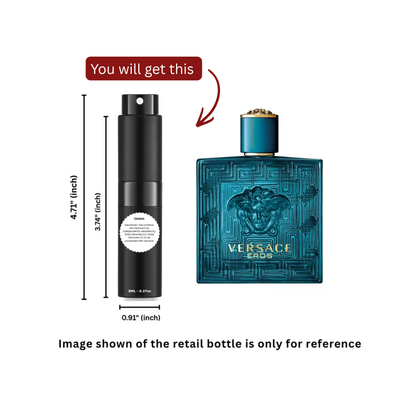 Versace Eros Eau de Toilette for Men 8ml / 0.27oz – 100% Original Authentic Decanted Perfume Spray