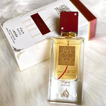 Lattafa Ana Abiyedh Rouge for Unisex Eau de Parfum Spray, 2.0 Oz