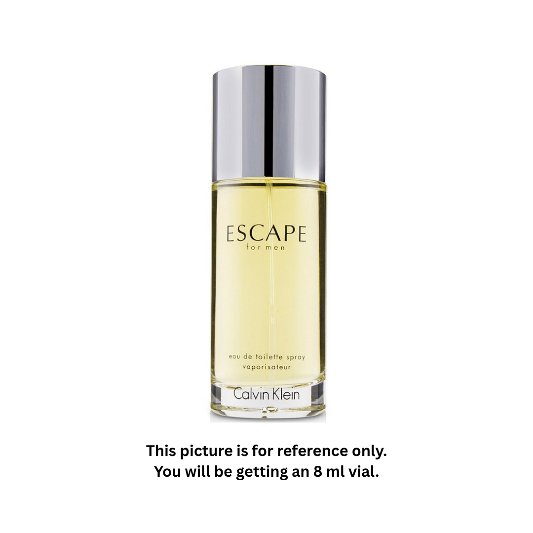 Calvin Klein Escape Eau de Toilette for Men 8ml / 0.27oz – 100% Original Authentic Decanted Perfume Spray