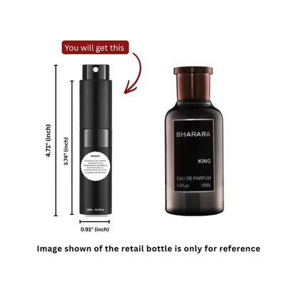 Bharara King Eau de Parfum for Men 8ml / 0.27oz – 100% Original Authentic Decanted Perfume Spray