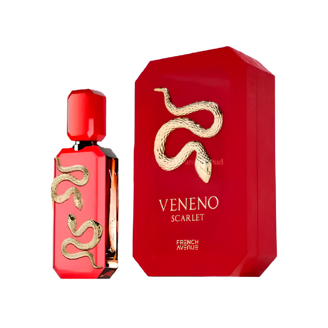 French Avenue Veneno Scarlet Eau de Parfum Spray 3.4 oz for Unisex | Aromatic Fruity Fragrance | Strawberry Raspberry Leather Vanilla