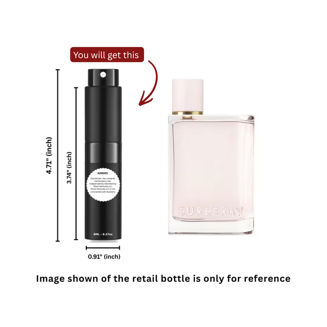 Burberry Her Eau de Parfum 8ml / 0.27oz – 100% Original Authentic Decanted Perfume Spray  Brand: BURBERRY