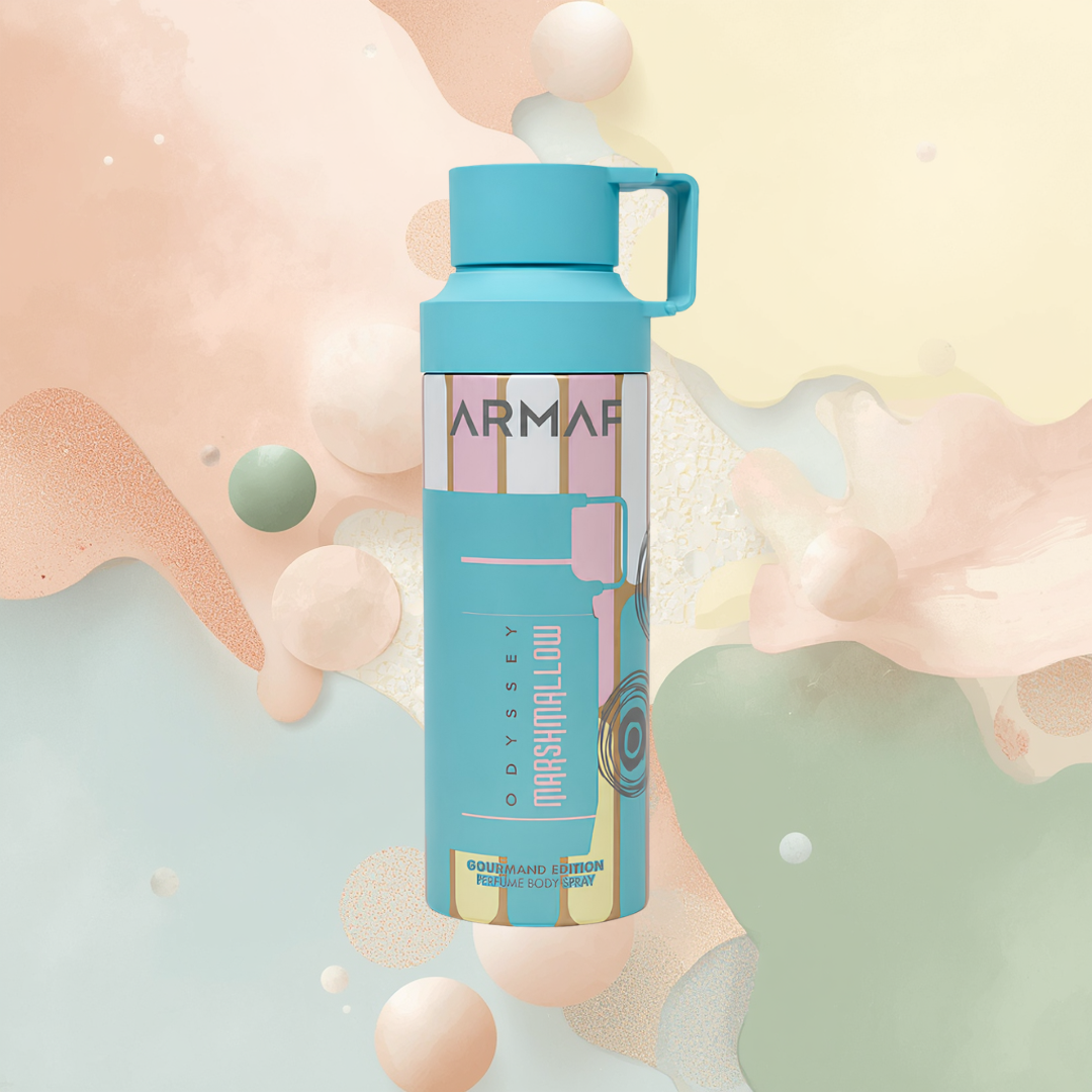 Armaf Odyssey Marshmallow Gourmand Edition Body Spray 6.8 oz for Men | Floral Fruity Gourmand Fragrance | Apple Marshmallow Vanilla