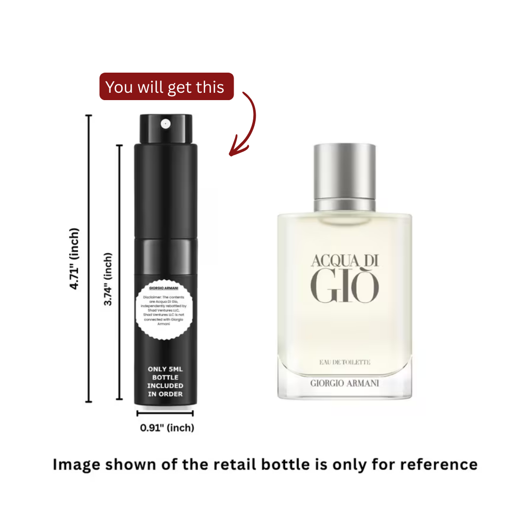 Acqua di Gio Eau de Toilette Travel Spray – 100% Original Authentic Decanted Perfume Spray