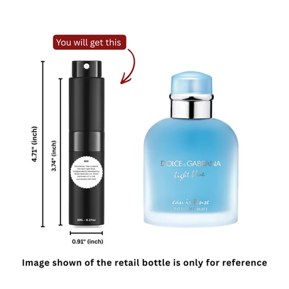 Dolce & Gabbana (D&G) Women Light Blue Intense Eau de Parfum 8ml / 0.27oz – 100% Original Authentic Decanted Perfume Spray