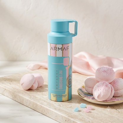 Armaf Odyssey Marshmallow Gourmand Edition Body Spray 6.8 oz for Men | Floral Fruity Gourmand Fragrance | Apple Marshmallow Vanilla