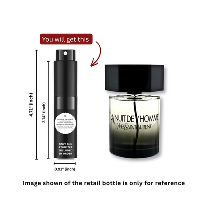 YSL La Nuit de L’Homme Eau de Toilette Men 8ml / 0.27oz | 100% Original Authentic Decanted Perfume Spray