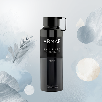 Armaf Odyssey Homme Body Spray 6.8 oz for Men | Oriental Fragrance | Mandarin Cardamom Sandalwood Vanilla