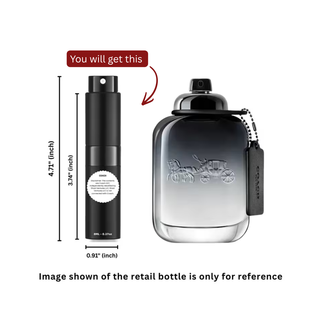 Coach For Men Eau de Toilette 8ml / 0.27oz – 100% Original Authentic Decanted Perfume Spray