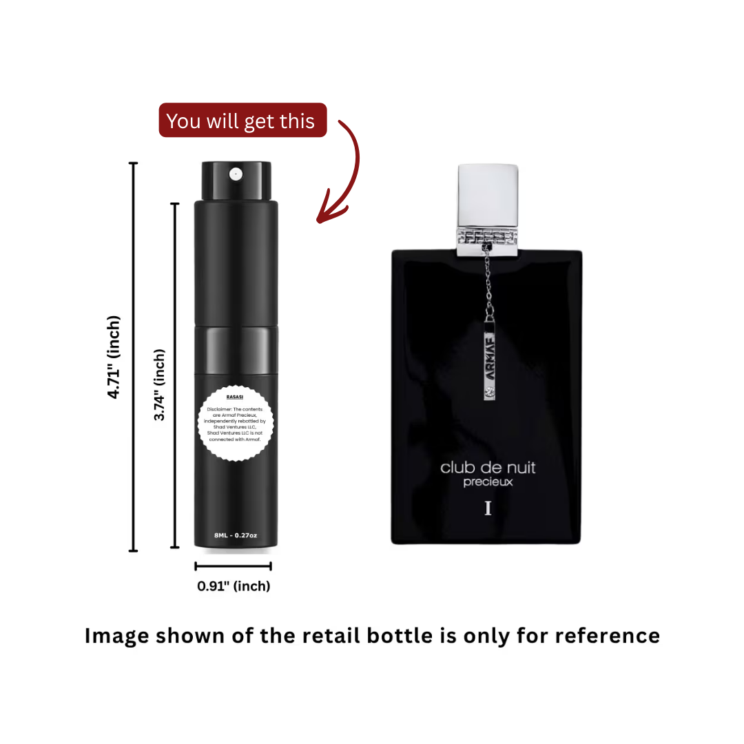 Armaf Club De Nuit Intense Précieux for Men 8ml / 0.27oz – 100% Original Authentic Decanted Perfume Spray