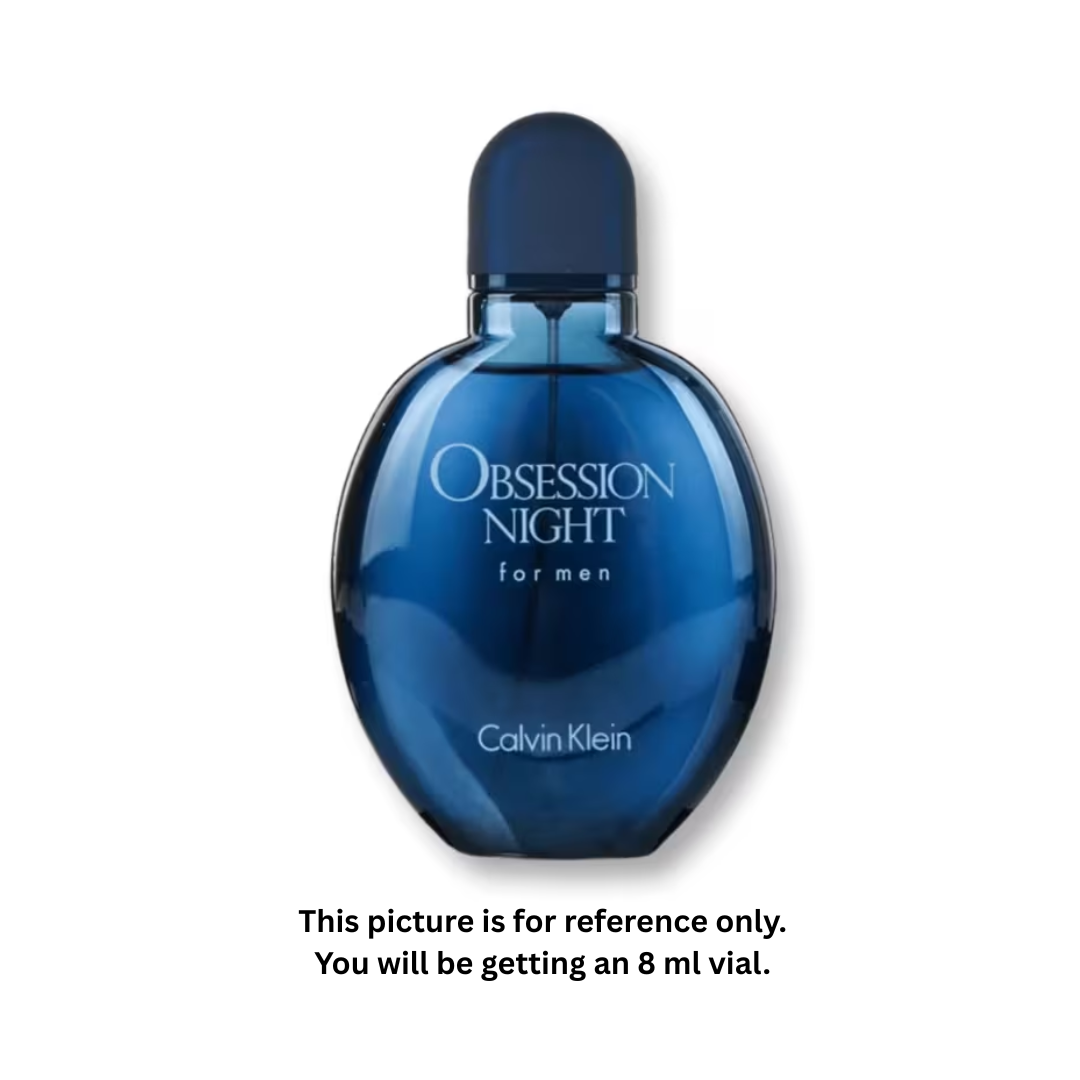 Calvin Klein Obsession Night for Men Eau de Toilette 8ml / 0.27oz – 100% Original Authentic Decanted Perfume Spray