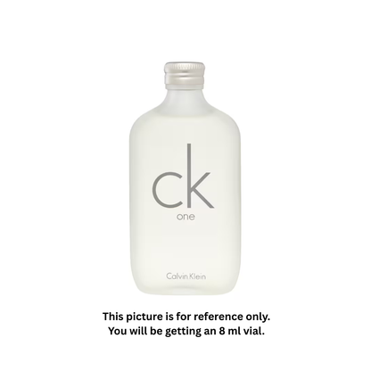 Calvin Klein CK One Eau de Toilette 8ml / 0.27oz – 100% Original Authentic Decanted Perfume Spray (Unisex)