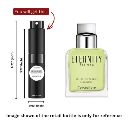 Calvin Klein Eternity for Men Eau de Toilette 8ml / 0.27oz – 100% Original Authentic Decanted Perfume Spray