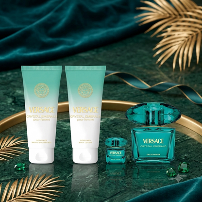 Versace Crystal Emerald Pour Femme 4-Piece Gift Set | Eau de Parfum, Body Lotion & Shower Gel