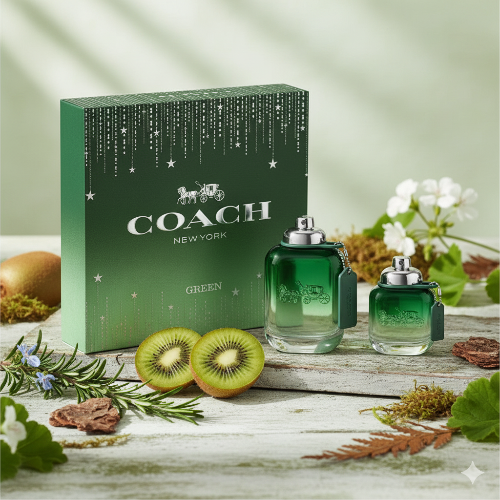 Coach Green Eau De Toilette Gift Set for Men (3.4 oz + 1.3 oz)