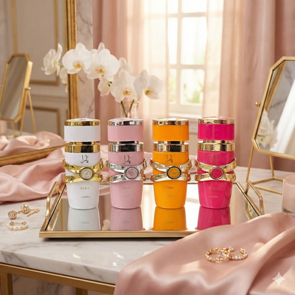 Lattafa Yara Mini Collection 4 x 0.17 oz Eau de Parfum GIft Set | Candy - Tous - Moi - Yara