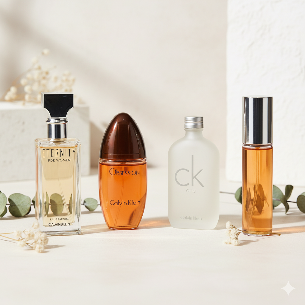 Calvin Klein 4-Piece Mini Variety Set for Women 0.5 oz Each | Eternity, Obsession, CK One, Escape