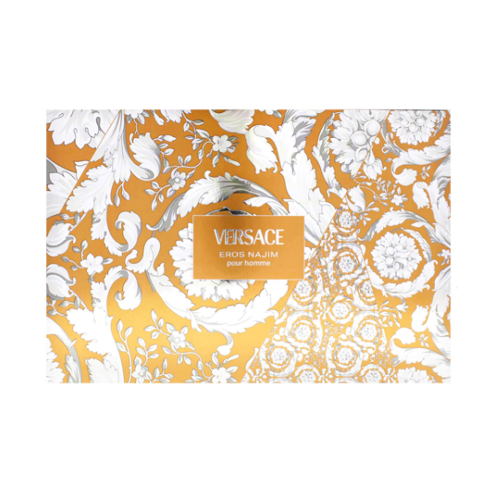 Versace Eros Najim Parfum Pour Homme 3pc Gift Set - 3.4 oz Spray, Travel Size & Pouch