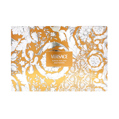 Versace Eros Najim Parfum Pour Homme 3pc Gift Set - 3.4 oz Spray, Travel Size & Pouch