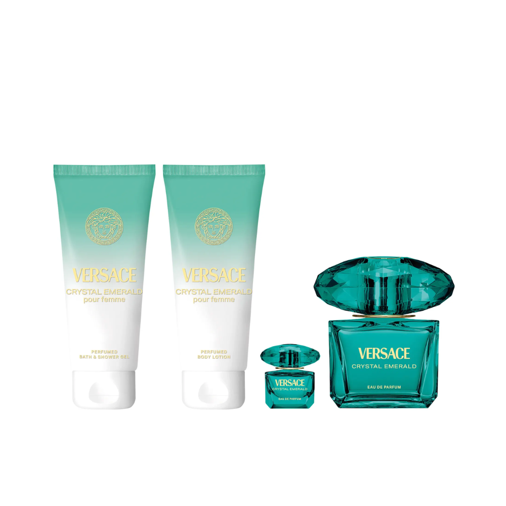 Versace Crystal Emerald Pour Femme 4-Piece Gift Set | Eau de Parfum, Body Lotion & Shower Gel
