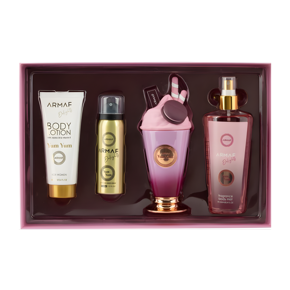 Armaf Yum Yum for Women 4-Piece Gift Set | Eau De Parfum, Body Lotion, Body Mist & Body Spray