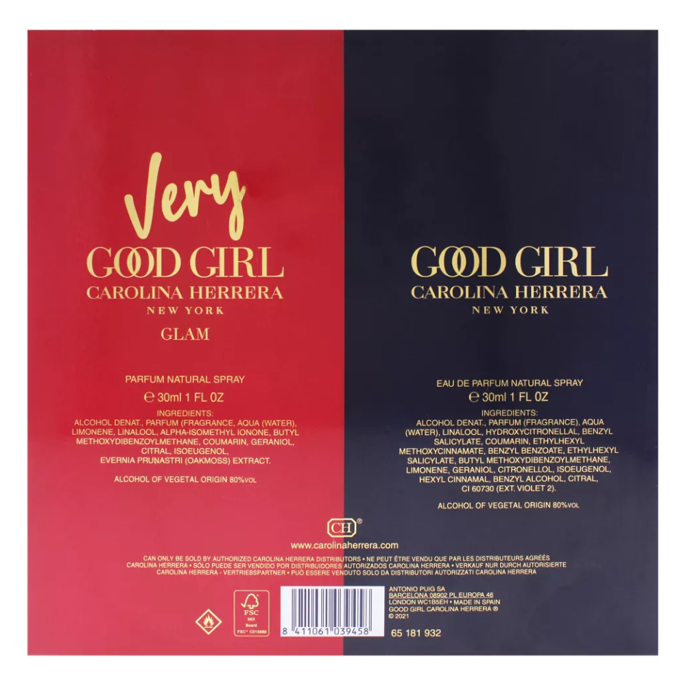 Carolina Herrera Mini Fragrance Duo Gift Set for Women - Good Girl EDP 1.0 oz & Very Good Girl Glam EDP 1.0 oz
