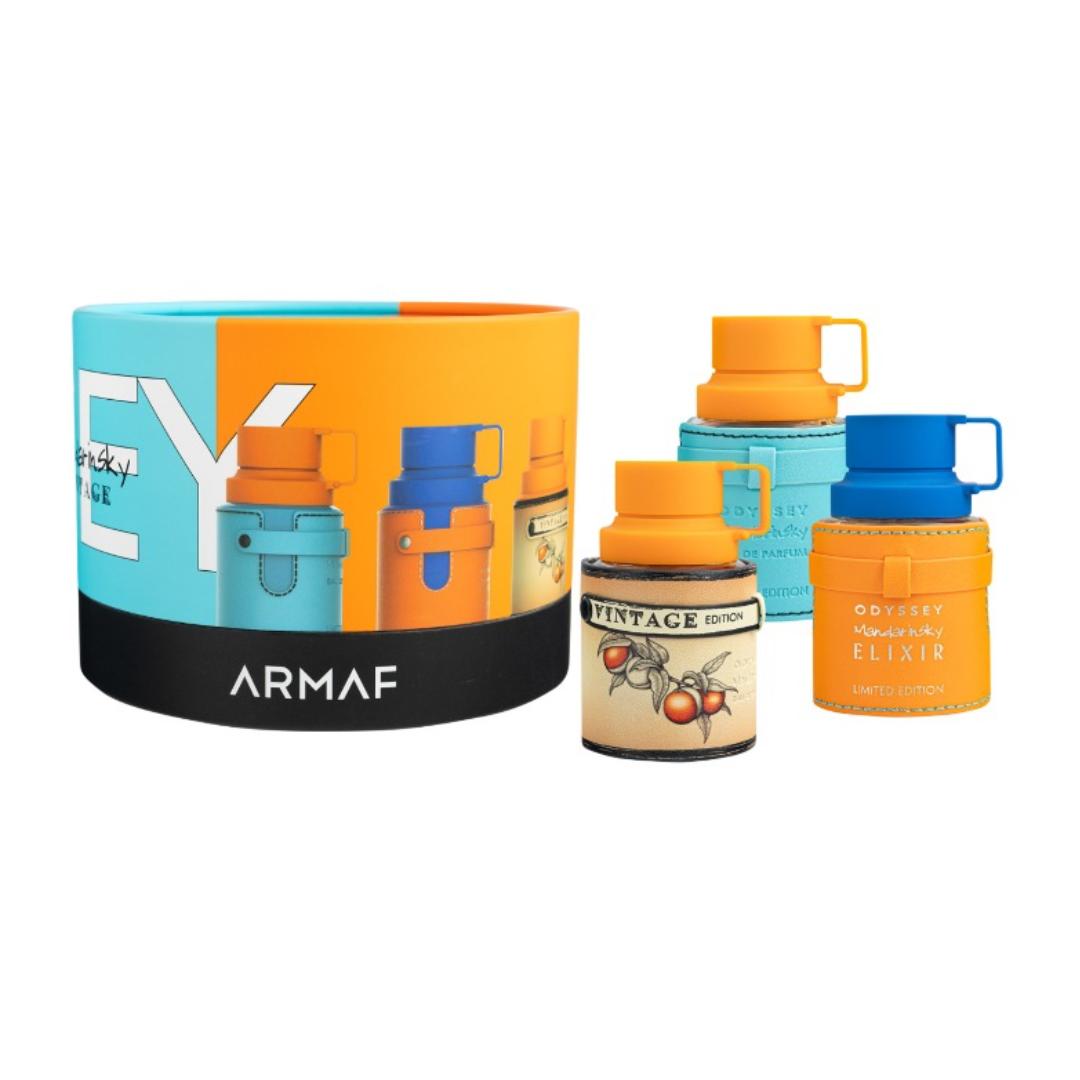 Armaf Odyssey Wheel Mandarin Sky + Elixir + Vintage Eau De Parfum For Men 1oz each