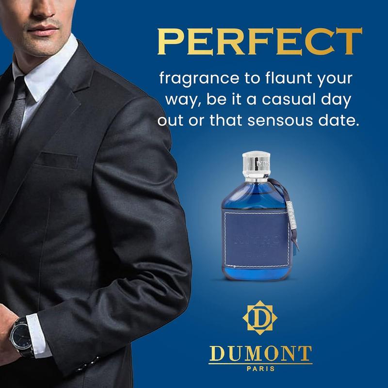 Dumont Nitro Blue Eau De Parfum Scent for Men 3.4 Oz / 100 ml