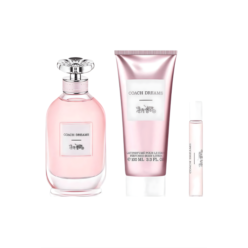 Coach Dreams Gift Set for Women (3.0 oz EDP + 3.3 oz Lotion + 0.25 oz Mini)