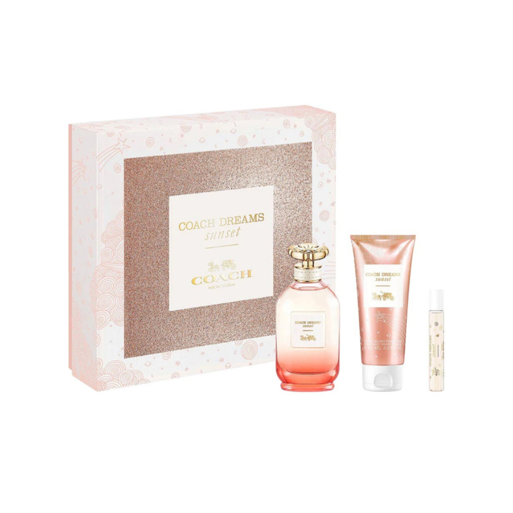 Coach Dreams Sunset Gift Set for Women (3.0 oz EDP + 3.3 oz Lotion + 0.25 oz Mini)