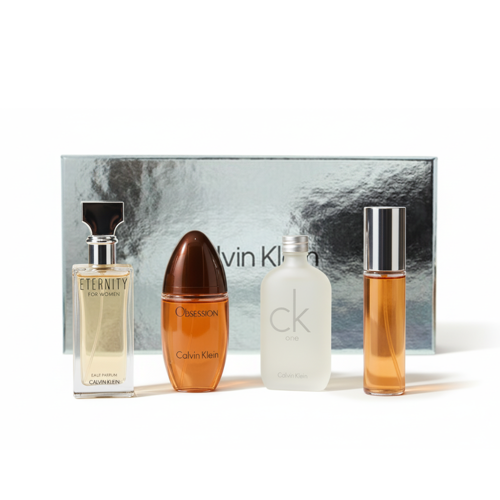 Calvin Klein 4-Piece Mini Variety Set for Women 0.5 oz Each | Eternity, Obsession, CK One, Escape