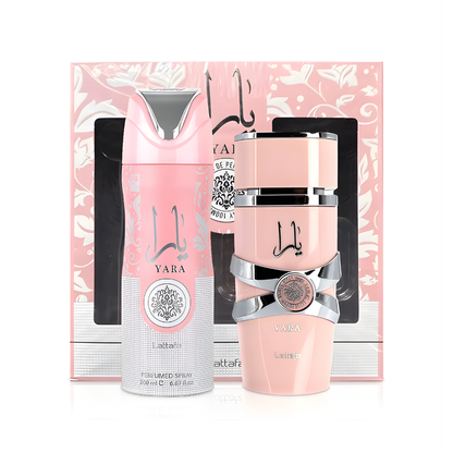 Lattafa Yara Giftset for Women with 3.4 Oz EDP and Body Spray
