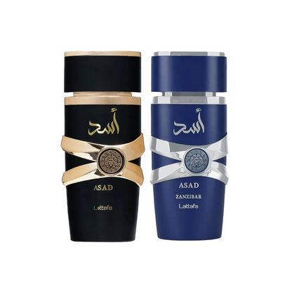 Lattafa Asad 2pc Gift Set 5th Anniversary Edition | Asad EDP + Asad Zanzibar EDP 3.4oz Spray